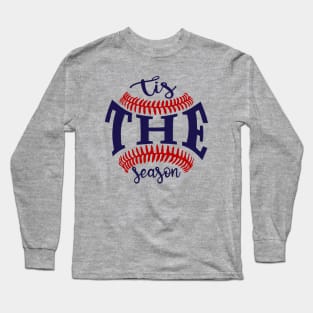 Funny Vintage Tis the Season Baseball Is My Favorite Season Long Sleeve T-Shirt